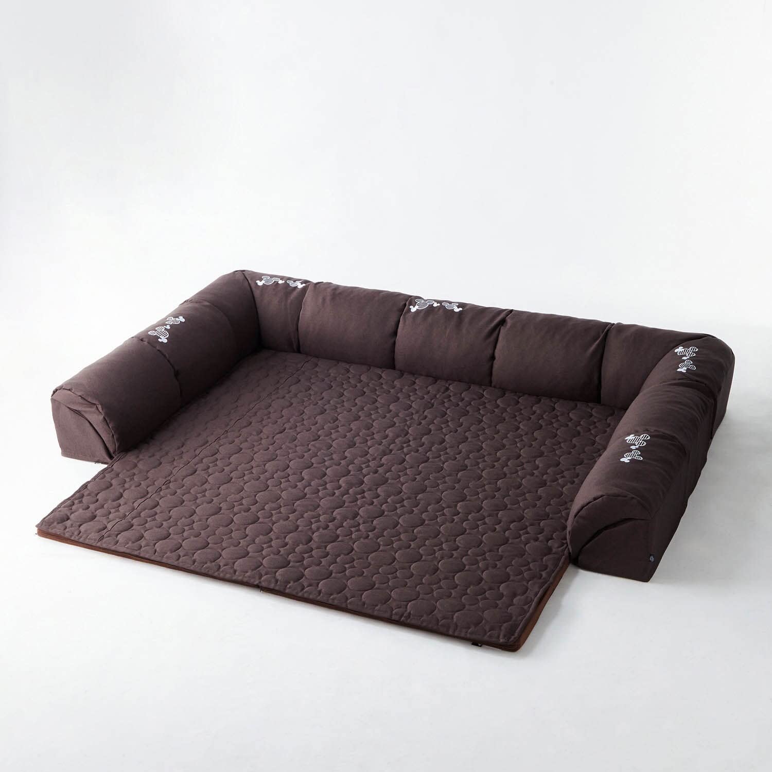 ベルメゾン 洗えるローソファ ブラウン